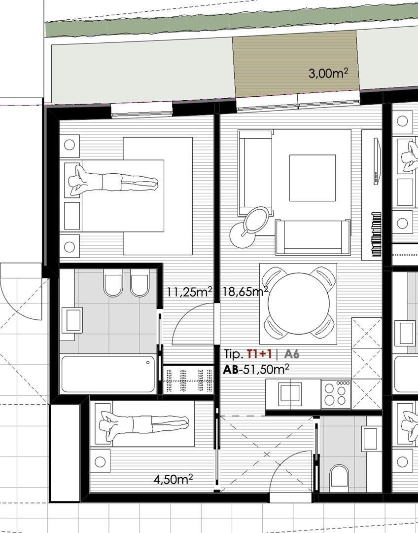 Apartamento T1+1 com suite, varanda e lugar de garagem no empreendimento Douro Mar