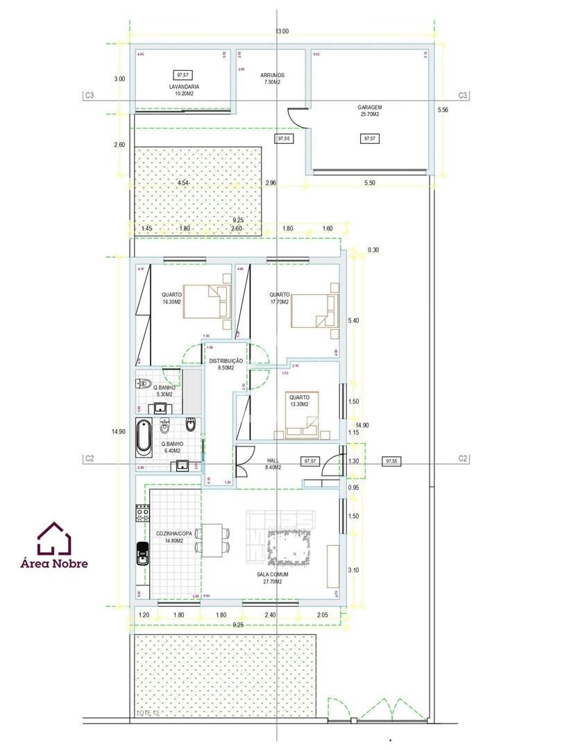 Moradia Geminada Térrea T3,